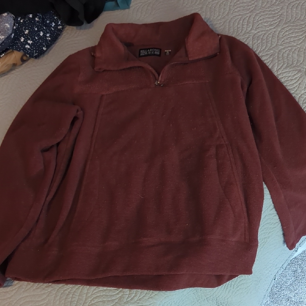 Billabong Women's XL Boundary Mock Half Zip Maroon Color Warm